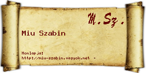 Miu Szabin névjegykártya